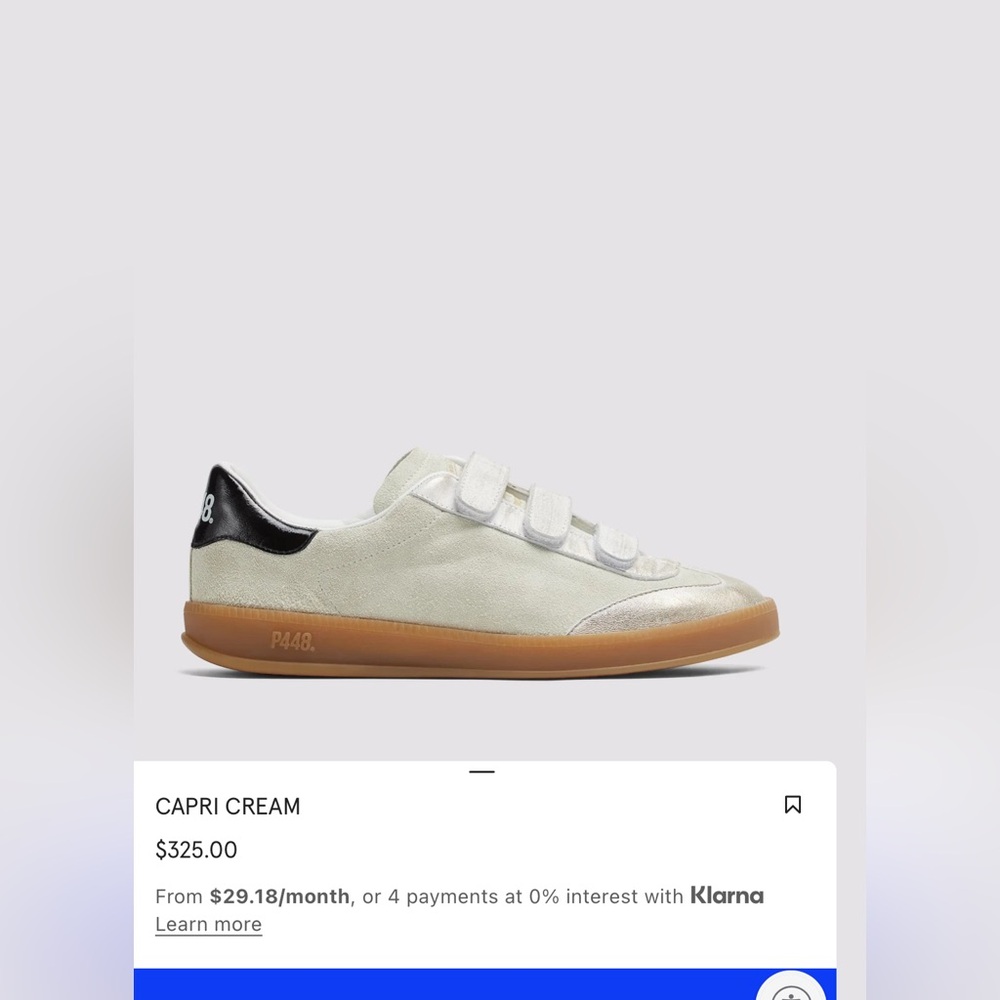 Brand new with original bag P448 Capri Cream Sneakers with Black Detail